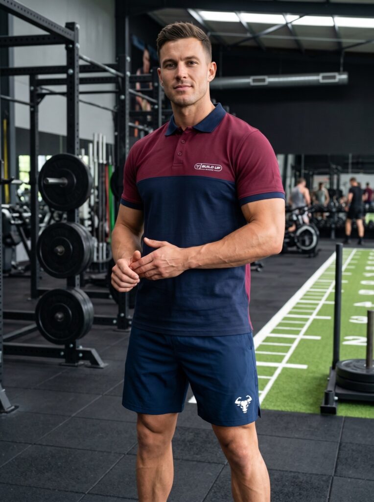 contrast-polo Bordeaux/Navy