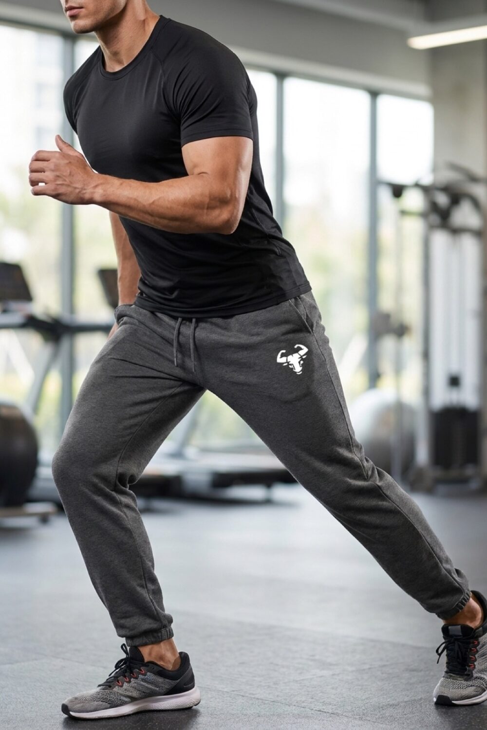 Core Jogger in Anthrazit, getragen im Training