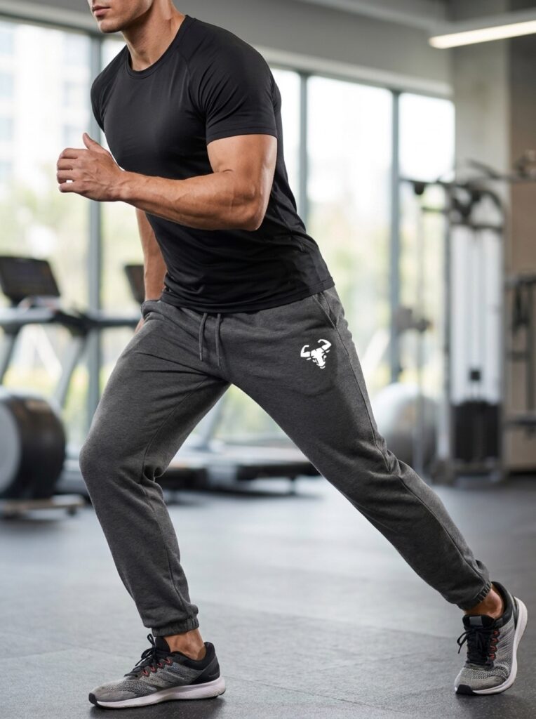 Core Jogger in Anthrazit, getragen im Training