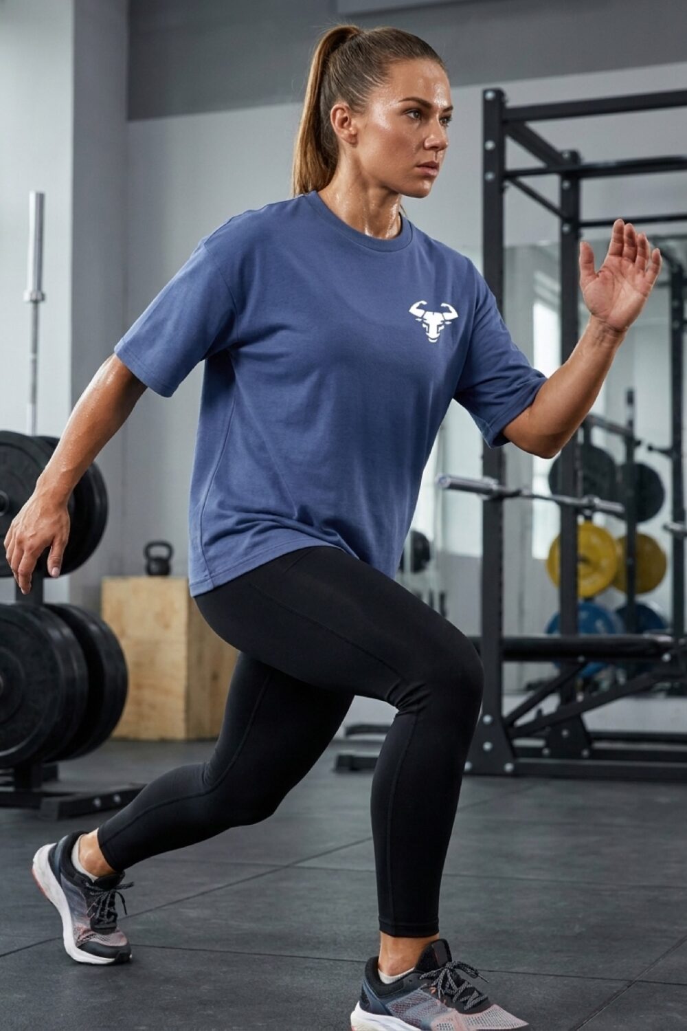 oversized-tee-damen Indigo