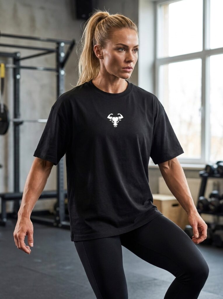 oversized-tee-damen Schwarz