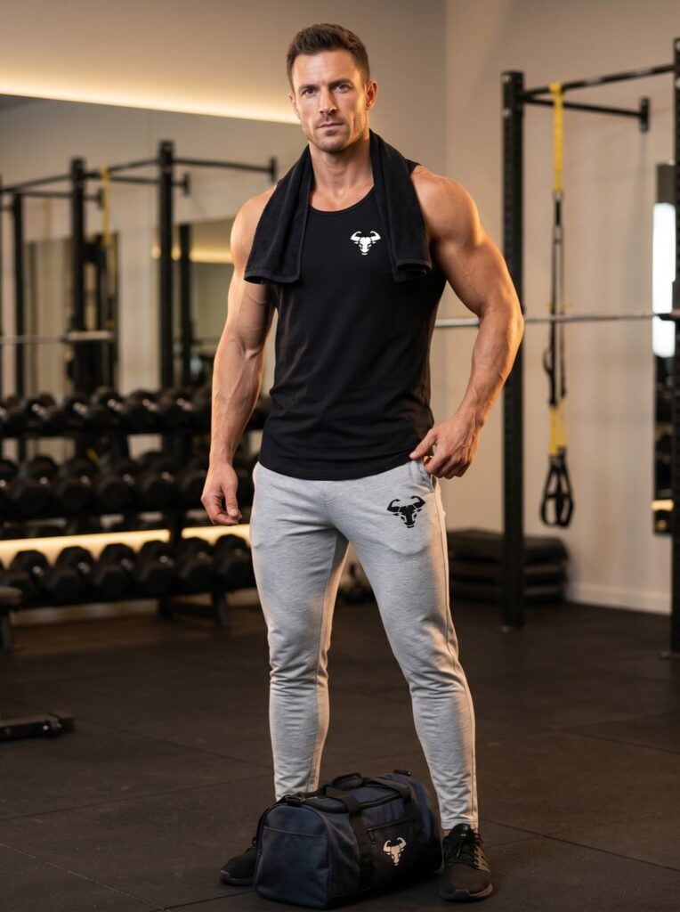 Performance Jogger in Grau, getragen im Training