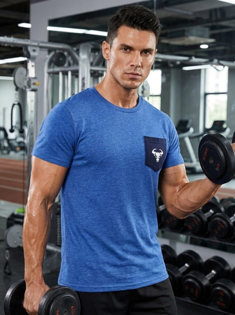 Pocket Bull Tee Blau