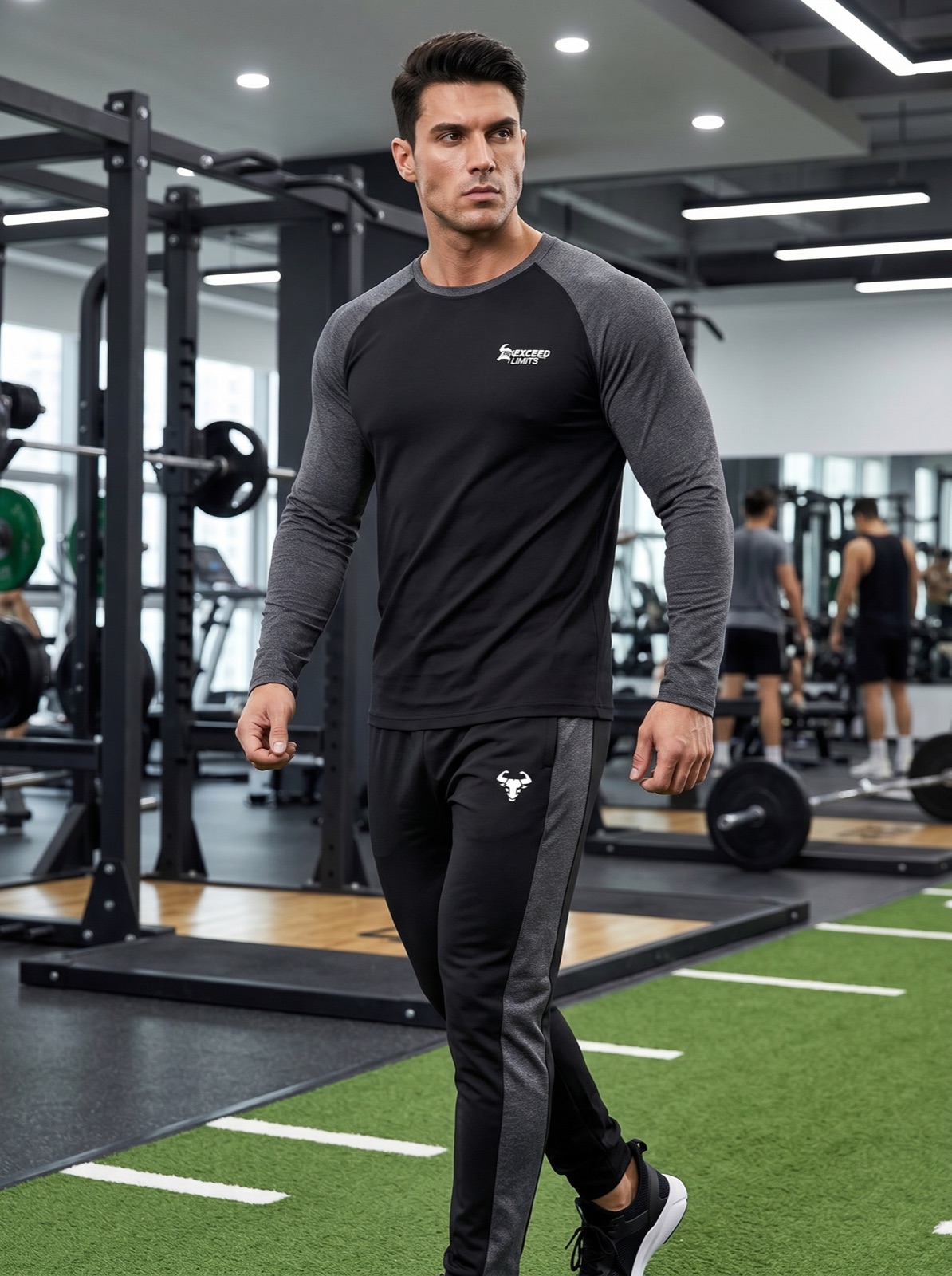 raglan-longsleeve Schwarz/Grau raglan-longsleeve Schwarz/Grau