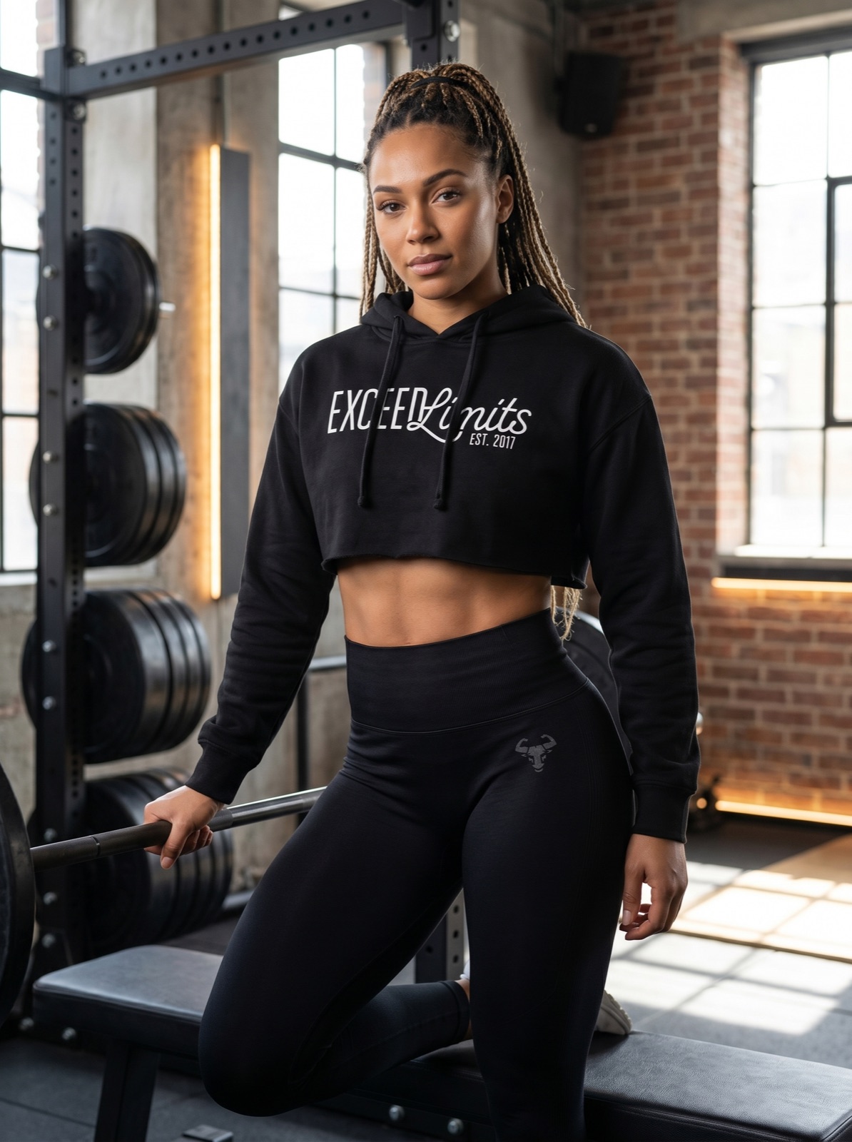 script-crop-hoodie Schwarz script-crop-hoodie Schwarz