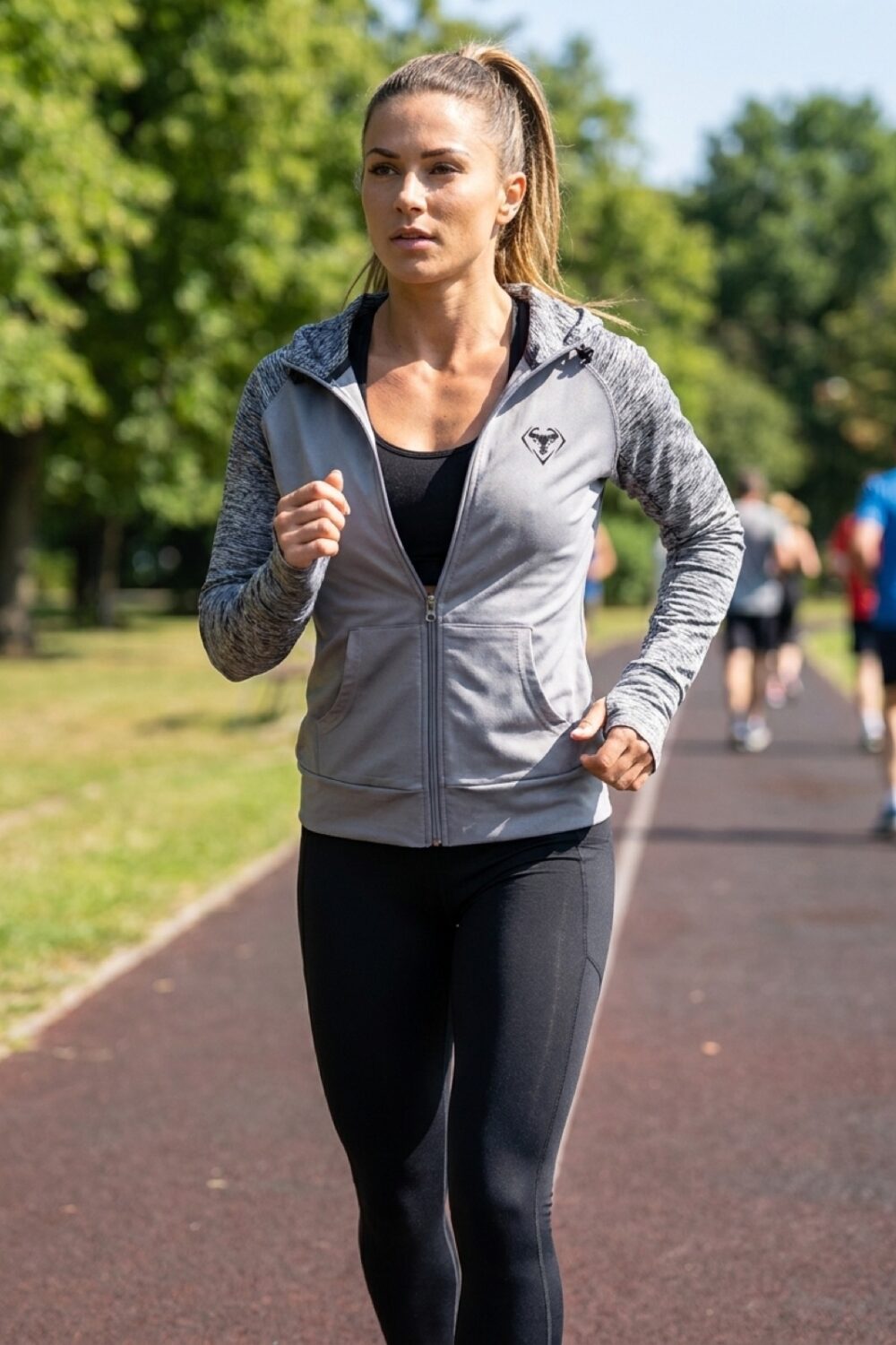 Track Jacket Grau meliert