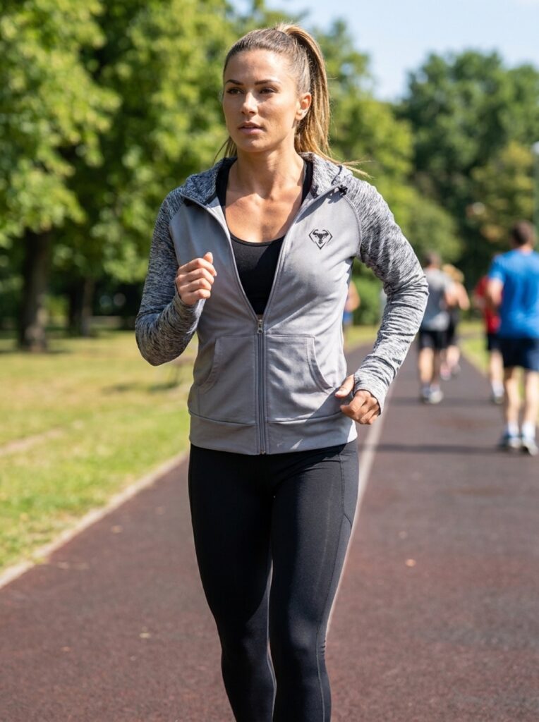 Track Jacket Grau meliert